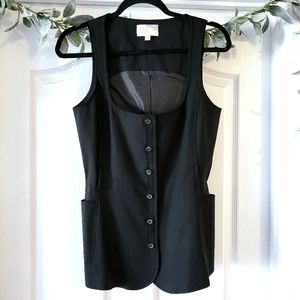 Elizabeth & James Vest Top Square Neck Black Shell 6 Suit
